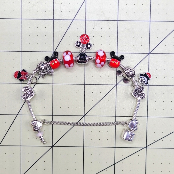 DISNEY Mickey Minnie Mouse Charm Bracelet - Picture 4 of 15